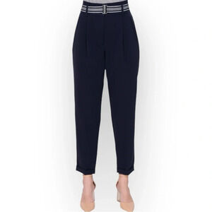 Riani Navy Blue Pleated & Cuffed Trousers 8